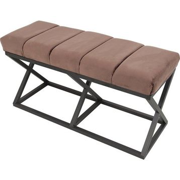 Evodeko Yarmalı Siyah Kahve Bench Puf