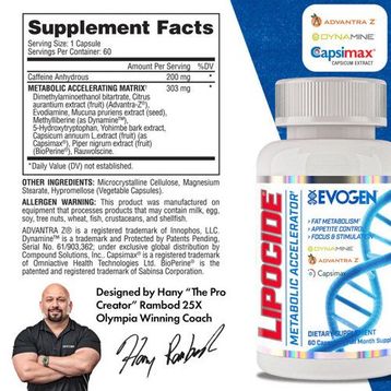 Evogen Nutrition 60 Kapsül Lipocide Yohimbine