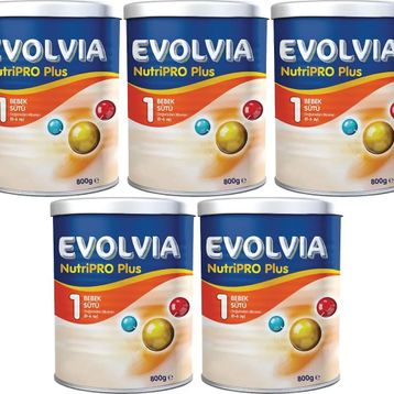 Evolvia 5x800 gr No:1 0-6 Ay Doğumdan İtibaren Nutripro Plus Bebek Sütü