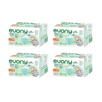 Evony 3 Katlı Yumuşak Elastik Kulaklı 200 Adet Maske