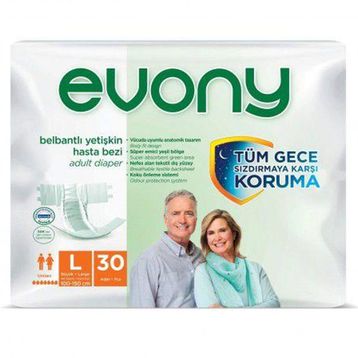 Evony Belbantlı Large 30 Adet Yetişkin Hasta Bezi