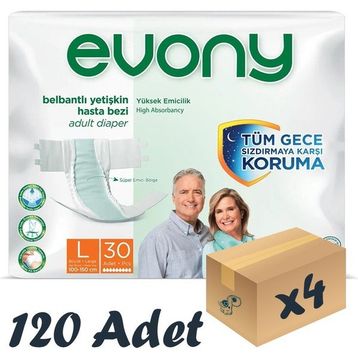 Evony Belbantlı Large Beden 120 Adet Hasta Bezi
