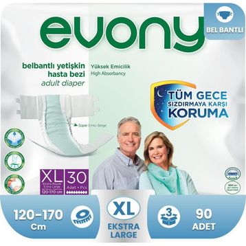 Evony Belbantlı XL 90 Adet Hasta Bezi