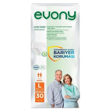 Evony Emici Külot Büyük Large 5.5 Damla 30'lu Hasta Bezi