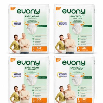 Evony Emici Külot L Büyük Boy 120 Adet Yetişkin Hasta Bezi
