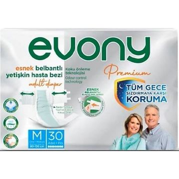 Evony Premium Belbantlı Medium M 30'lu Hasta Bezi