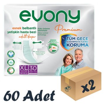 Evony Premium XL 60 Adet Belbantlı Hasta Bezi