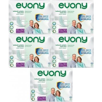 Evony Tekstil Yüzey Ekstra Büyük 5x30 Paket Bel Bantlı Hasta Bezi