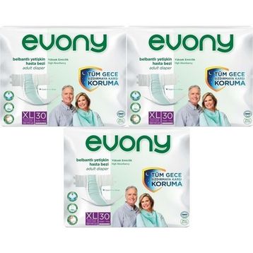 Evony Yetişkin Bel Bantlı Tekstil Yüzey Extra Large 90 Adet Hasta Bezi