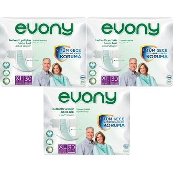 Evony Yetişkin Bel Bantlı Tekstil Yüzey Extra Large 90 Adet Hasta Bezi