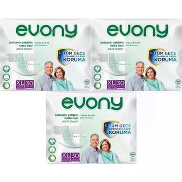 Evony Yetişkin Bel Bantlı Tekstil Yüzey Extra Large 90 Adet Hasta Bezi