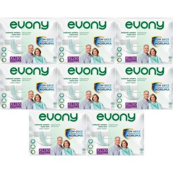 Evony Yetişkin Bel Bantlı Tekstil Yüzey Extra Large Büyük Boy 240 Adet Hasta Bezi