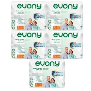 Evony Yetişkin Bel Bantlı Tekstil Yüzey L-Büyük Boy 150 Adet Hasta Bezi