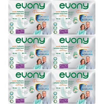 Evony Yetişkin Bel Bantlı Tekstil Yüzey XL 180 Adet Premium Hasta Bezi
