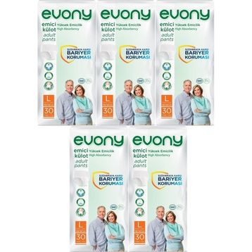 Evony Yetişkin Emici Külot L Büyük Boy 150 Adet Hasta Bezi