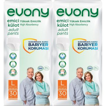 Evony Yetişkin Emici Külot L-Büyük Boy 60 Adet Hasta Bezi