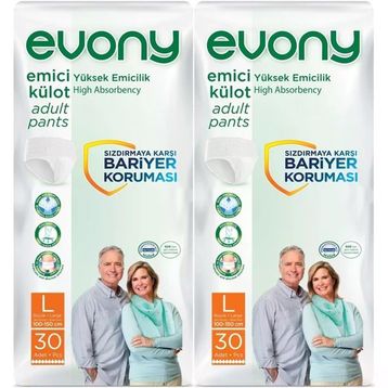 Evony Yetişkin Emici Külot L-Büyük Boy 60 Adet Hasta Bezi
