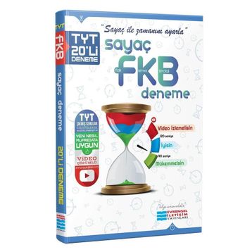 Evrensel TYT Fizik Kimya Biyoloji FKB Sayaç Video Çözümlü 20 Li Deneme Iletişim Yayınları