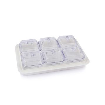 EW's Kitchenware Akrilik 6'lı Soft Beyaz Kapaklı Kahvaltılık