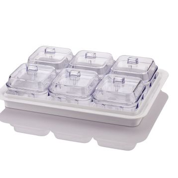 EW's Kitchenware Akrilik 6'lı Soft Beyaz Kapaklı Kahvaltılık