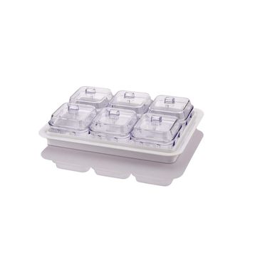 EW's Kitchenware Akrilik 6'lı Soft Beyaz Kapaklı Kahvaltılık