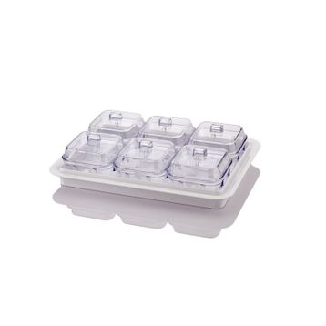 EW's Kitchenware Akrilik 6'lı Soft Beyaz Kapaklı Kahvaltılık