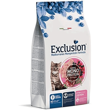 Exclusion Düşük Tahıllı Monoprotein 1.5 kg Tavuk Etli Narlı ve Yaban Mersinli Yavru Kedi Maması