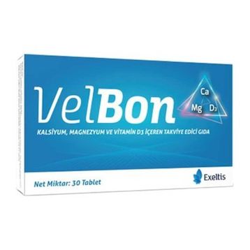 Exeltis Velbon Kalsiyum Magnezyum Vitamin D3 30 Tablet