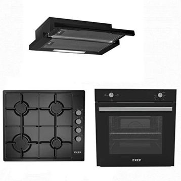 Exep EO-330 - EF-200 - E5E 3'lü Siyah Ankastre Set