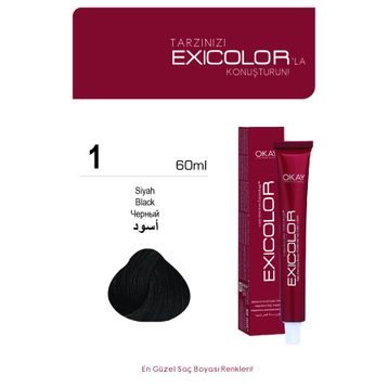 Exicolor 1 Siyah 60 ml Saç Boyası