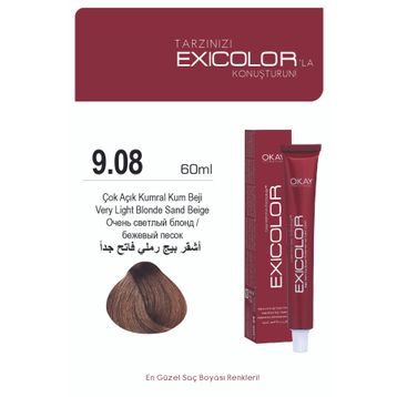 Exicolor 9.08 Çok Açık Kumral Kum Beji 60 ml Saç Boyası