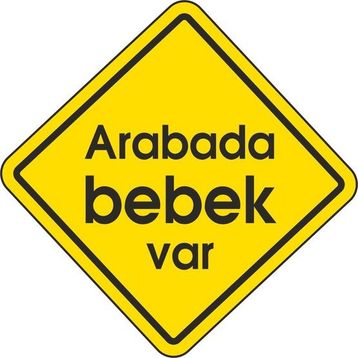 Extra Fix 12x12 cm Pvc Arabada Bebek Var Uyarı Levhası