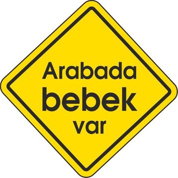 Extra Fix 12x12 cm Pvc Arabada Bebek Var Uyarı Levhası