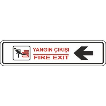 Extra Fix 7x24 cm Pvc Sol Yangın Çıkışı Levhası