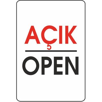 Extra Fix Open 16x24 cm Pvc Açık Uyarı Levhası