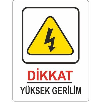 Extra Fix Pvc Dikkat Yüksek Gerilim Uyarı Levhası