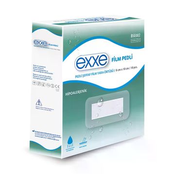 Exxe 8x10 cm 10'lu Şeffaf Su Geçirmez Pedli Yara Bandı