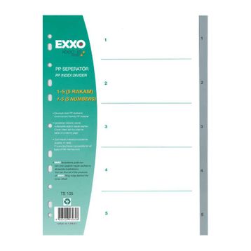 Exxo 1-5 TS105 A4 Rakamlı Plastik Seperatör