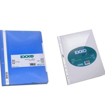 Exxo 50'li Telli Dosya + 100'lü A4 Delikli Poşet Dosya
