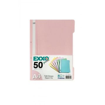 Exxo Pastel Şeftali 50'li Paket A-4 Telli Dosya