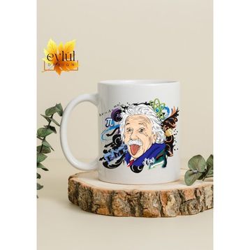 Eylül Design Einstein Eğlenceli Özel Tasarım Baskılı Kupa Bardak