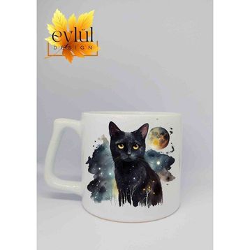 Eylül Design Kedi Baskılı Seramik Kupa Bardak