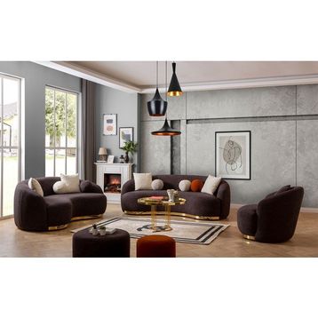 Eymense Elips Kahve 3+2+1 Koltuk Takımı