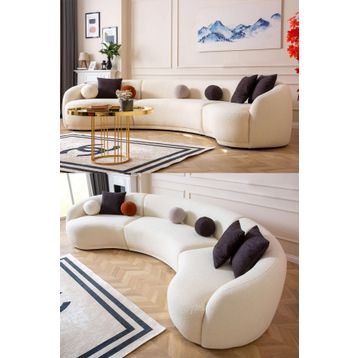 Eymense Elips Krem 3+2+1 Koltuk Takımı