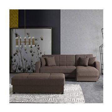 Eymense Roma Çekyatlı Puflu Yataklı Köşe Koltuk Takımı