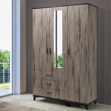 Eymense Side 3 Kapaklı Ceviz Gardırop