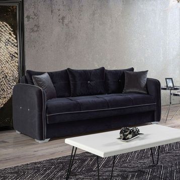 Eymense Torino Çekyatlı Antrasit Üçlü Kanepe Çekyat