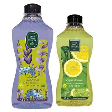 Eyüp Sabri Tuncer 1.5 lt Alaçatı Lavantası + 1.5 lt Çeşme Limonu Zeytinyağlı Sıvı Sabun