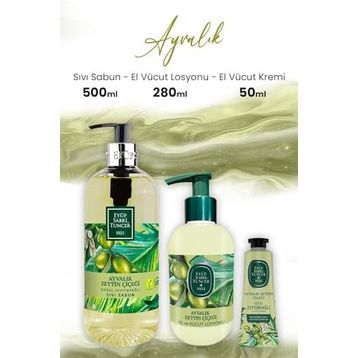 Eyüp Sabri Tuncer Ayvalık Zeytin Vücut Losyonu 280 ml Sıvı Sabun 500 ml ve 50 ml Krem