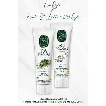 Eyüp Sabri Tuncer Çam Özlü 90 ml Diş Macunu + Karabaş Otu Lavanta ve Kekik Özlü 90 ml Diş Macunu
